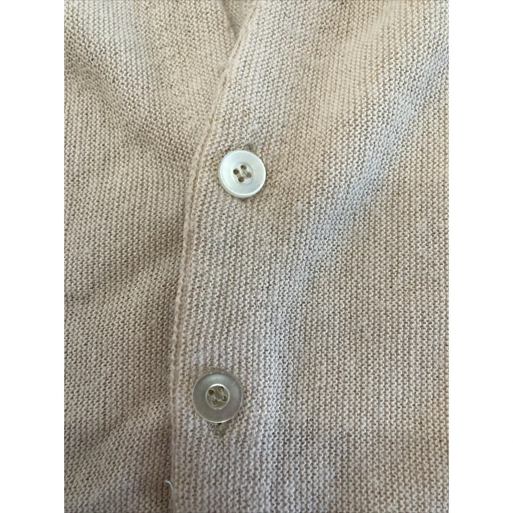 VTG 70s Crown Sportswear Mens Medium Beige Knit Cardigan Sweater Grandpa